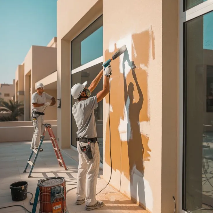 Painter applying a fresh coat of paint over an existing interior wall